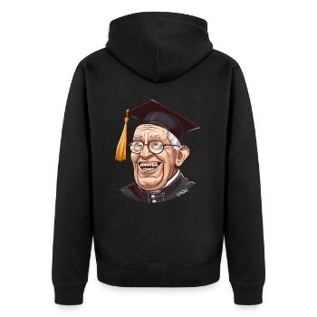Alter Knacker Opa: Bildung Abschlussfeier Hut - Unisex Premium Bio Zip Hoodie - Schwarz - Hinten - Nico (187cm)