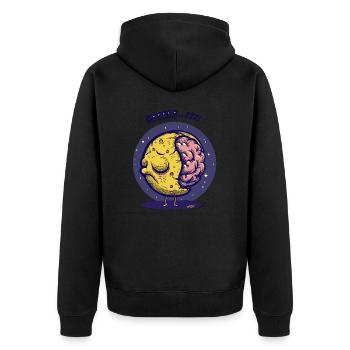 The Sleeping Great Brain of the Moon - Unisex Premium Organic Zip Hoodie - black - Back - Nico (187cm)