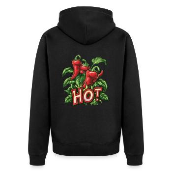 Plante de piment fort - Veste à capuche bio Premium Unisexe - noir - Dos - Nico (187cm)