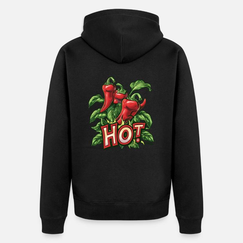 Plante de piment fort - Veste à capuche bio Premium Unisexe - noir