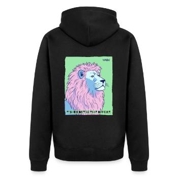 Cela ne devrait pas être si difficile, Leo - Veste à capuche bio Premium Unisexe - noir - Dos - Nico (187cm)