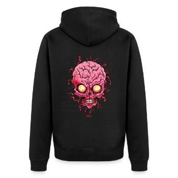Anger and a big brain - Unisex Premium Organic Zip Hoodie - black - Back - Nico (187cm)