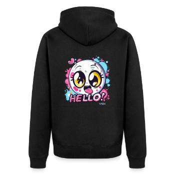 Kawaii mignon avec amour et cœurs, bonjour - Veste à capuche bio Premium Unisexe - noir - Dos - Nico (187cm)
