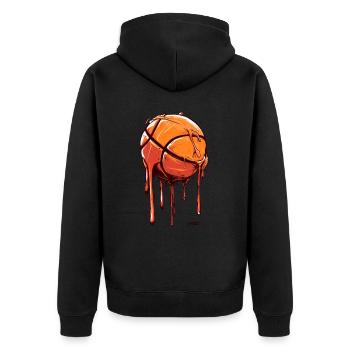 Ballon de basket rétro vintage - Veste à capuche bio Premium Unisexe - noir - Dos - Nico (187cm)