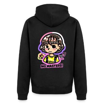 Children's drawing of a girl without a master - Unisex Premium Organic Zip Hoodie - black - Back - Nico (187cm)