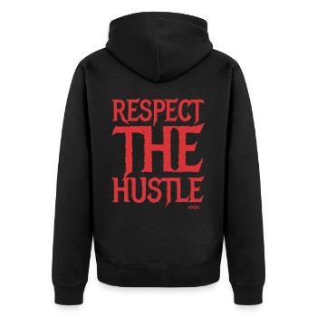 Respectez l’enjeu et l’agitation - Veste à capuche bio Premium Unisexe - noir - Dos - Nico (187cm)
