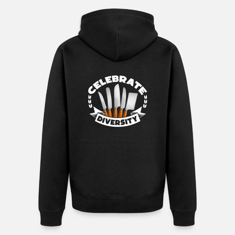 Feiern Sie Die Vielfalt - Unisex Premium Bio Zip Hoodie - Schwarz