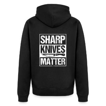 Les couteaux tranchants sont importants - Veste à capuche bio Premium Unisexe - noir - Dos - Nico (187cm)