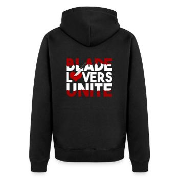 Blade Lover Unite - Unisex Premium Organic Zip Hoodie - black - Back - Nico (187cm)