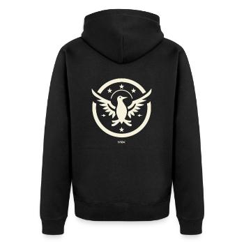 Peace, you birds! - Unisex Premium Organic Zip Hoodie - black - Back - Nico (187cm)