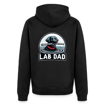 Labrador Retriever Dog LAB DAD Black Labrador - Unisex Premium Organic Zip Hoodie - black - Back - Nico (187cm)