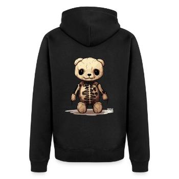 Mignon et drôle, Squelette Ours Jouet - Veste à capuche bio Premium Unisexe - noir - Dos - Nico (187cm)