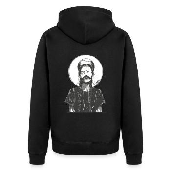 Art fou : Fille de baseball - Veste à capuche bio Premium Unisexe - noir - Dos - Nico (187cm)