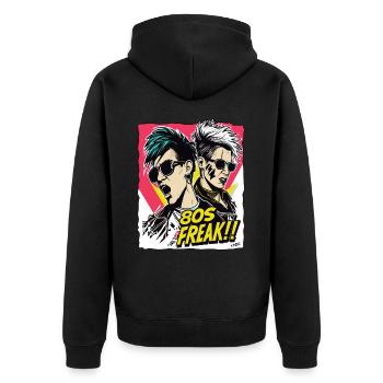Culture de la musique pop et freak des années 80 - Veste à capuche bio Premium Unisexe - noir - Dos - Nico (187cm)