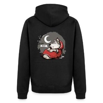 Grand méchant loup endormi : Grand-mère Lune et étoiles - Veste à capuche bio Premium Unisexe - noir - Dos - Nico (187cm)