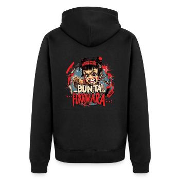 Japan Phantasie Anime Parodie: Bunta Fukkiwara - Unisex Premium Bio Zip Hoodie - Schwarz - Hinten - Nico (187cm)