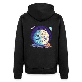 Lune endormie parmi les étoiles - Veste à capuche bio Premium Unisexe - noir - Dos - Nico (187cm)