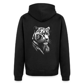 Panthère noire moderne - Panther - Veste à capuche bio Premium Unisexe - noir - Dos - Nico (187cm)