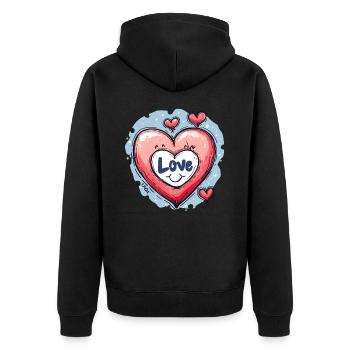Cœur d’amour - Veste à capuche bio Premium Unisexe - noir - Dos - Nico (187cm)