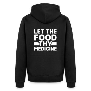 Food be your medicine - Unisex Premium Organic Zip Hoodie - black - Back - Nico (187cm)
