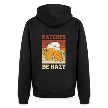 Chargen Sind Trübe - Unisex Premium Bio Zip Hoodie - Schwarz - Hinten - Nico (187cm)