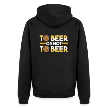 Bier Oder Nicht Bier - Unisex Premium Bio Zip Hoodie - Schwarz - Hinten - Nico (187cm)