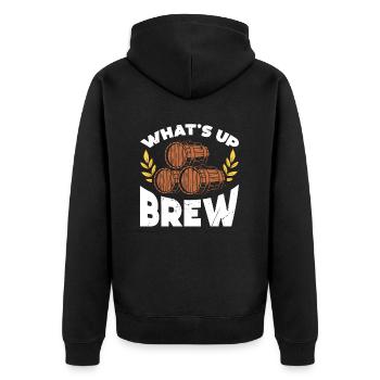 What's going on, Brew? - Unisex Premium Organic Zip Hoodie - black - Back - Nico (187cm)