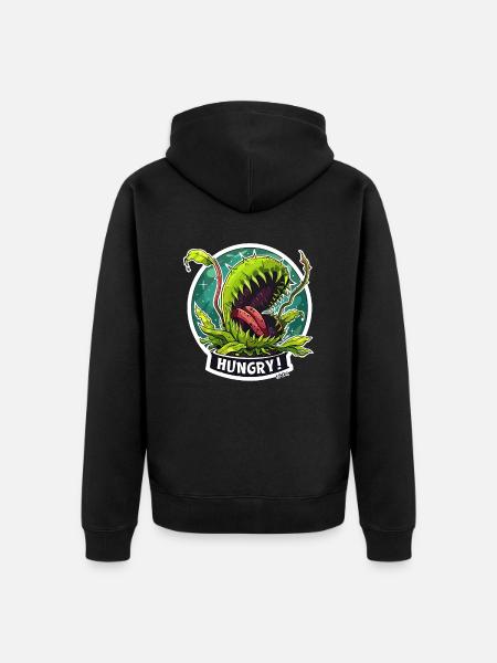 Carnivorous Plant: Always Hungry - Unisex Premium Organic Zip Hoodie - black