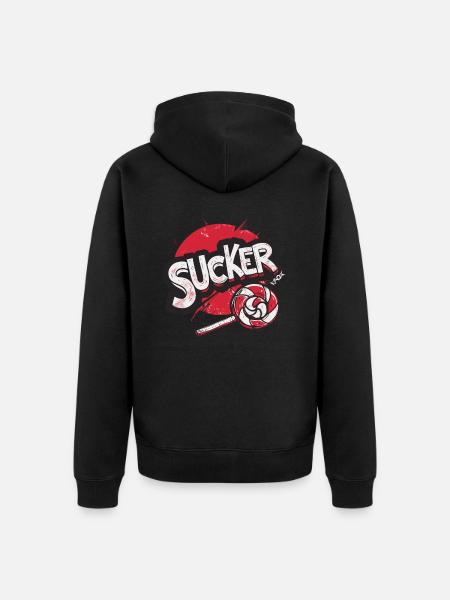 Lollipop lollipop sucks - Unisex Premium Organic Zip Hoodie - black