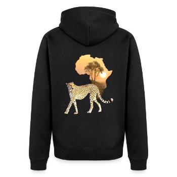 Guépard - grand félin en Afrique - Veste à capuche bio Premium Unisexe - noir - Dos - Nico (187cm)