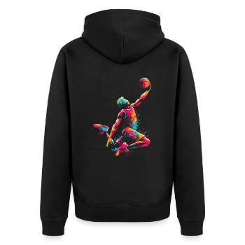 Basketball basketball players, colorful, basketball players - Unisex Premium Organic Zip Hoodie - black - Back - Nico (187cm)