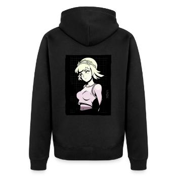 Cybernétique Anime Future Drama Girl - Veste à capuche bio Premium Unisexe - noir - Dos - Nico (187cm)
