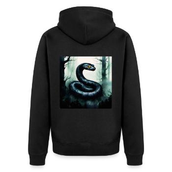 Serpent mystique - motif fantastique magique - Veste à capuche bio Premium Unisexe - noir - Dos - Nico (187cm)