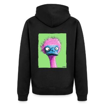 Funny Weird Pink Blue Bouquet - Unisex Premium Organic Zip Hoodie - black - Back - Nico (187cm)