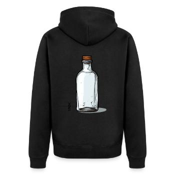 Empty Glass Bottle Motif, Bottle Is Empty - Unisex Premium Organic Zip Hoodie - black - Back - Nico (187cm)