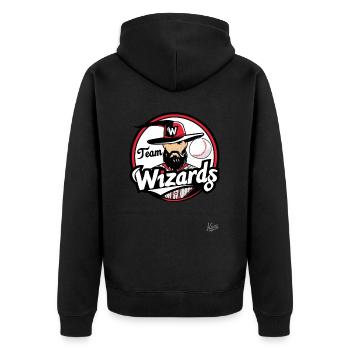 Team Magician - Unisex Premium Organic Zip Hoodie - black - Back - Nico (187cm)