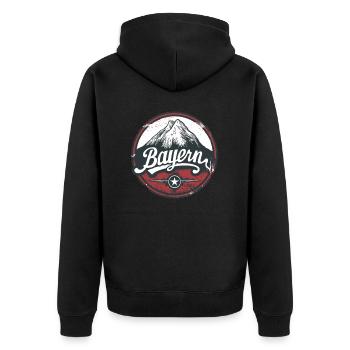 Natur und Berge in Bayern - Unisex Premium Bio Zip Hoodie - Schwarz - Hinten - Nico (187cm)