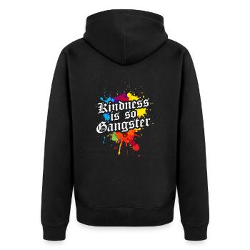 La gentillesse est tellement gangster - Veste à capuche bio Premium Unisexe - noir - Dos - Nico (187cm)