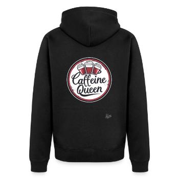 Caffeine Coffee Queen - Unisex Premium Organic Zip Hoodie - black - Back - Nico (187cm)