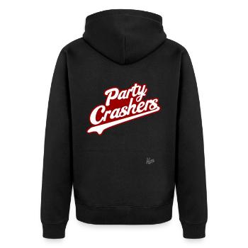 Team Party Crashers - Unisex Premium Organic Zip Hoodie - black - Back - Nico (187cm)