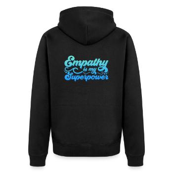 L’empathie est mon superpouvoir - Veste à capuche bio Premium Unisexe - noir - Dos - Nico (187cm)