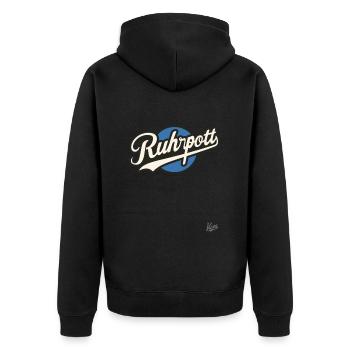 Blanc Bleu dans la région de la Ruhr - Veste à capuche bio Premium Unisexe - noir - Dos - Nico (187cm)