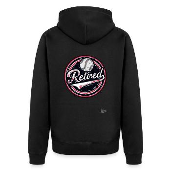 Rentner im Ruhestand - Unisex Premium Bio Zip Hoodie - Schwarz - Hinten - Nico (187cm)