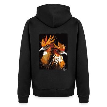 Ein Paar Hoatzin-Vögel - Unisex Premium Bio Zip Hoodie - Schwarz - Hinten - Nico (187cm)