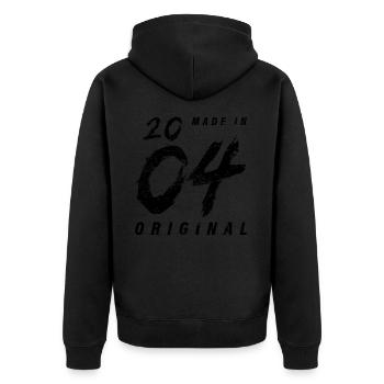 Made In 2004 Original Birthday Grunge Distressed - Unisex Premium Organic Zip Hoodie - black - Back - Nico (187cm)