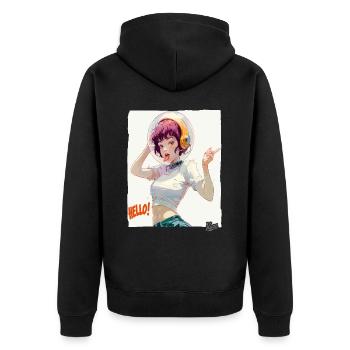 Drôle d’astronaute dit bonjour - Veste à capuche bio Premium Unisexe - noir - Dos - Nico (187cm)