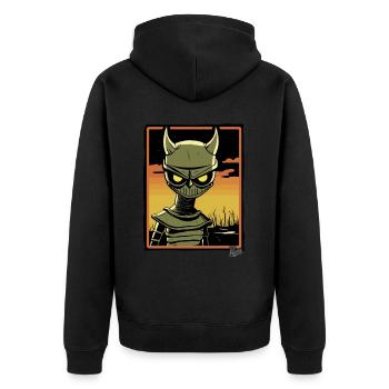 Asian Horror of the Rice Field Devil - Unisex Premium Organic Zip Hoodie - black - Back - Nico (187cm)