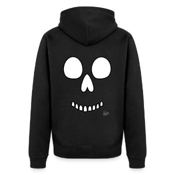 Sourire crâne - Veste à capuche bio Premium Unisexe - noir - Dos - Nico (187cm)