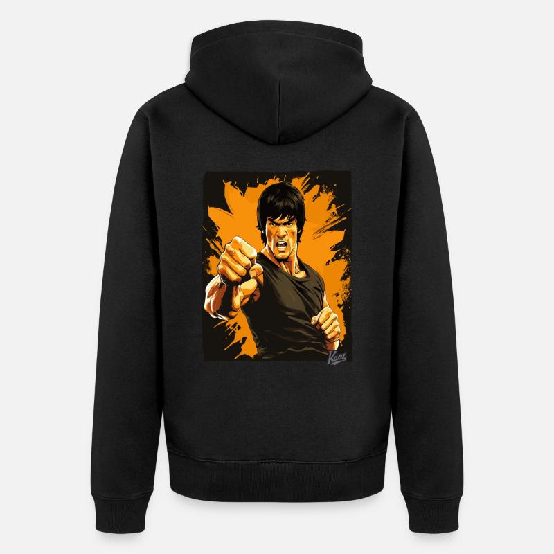 Das Gesicht der Kampfkunst - Unisex Premium Bio Zip Hoodie - Schwarz