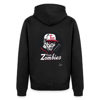 Team Zombies - Unisex Premium Bio Zip Hoodie - Schwarz - Hinten - Nico (187cm)